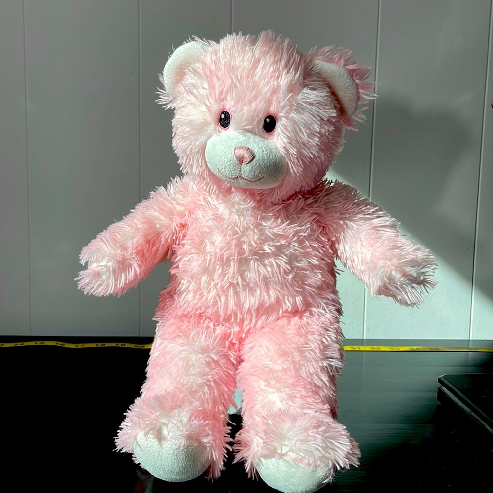 Build a Bear Sparkles Teddy 17" Plush Bear Pastel Pink Stuffed Animal Toy BAB